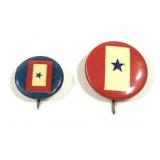 2 Early Blue Star Round Pins - First National Bank
