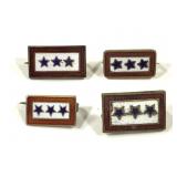 4 WW1 Era Blue Star Pins - 3 Stars Each