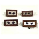 4 WW1 Blue Star Pins - 1 is Sterling