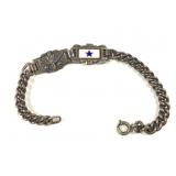 WW2 Sterling Silver Army Air Corps Bracelet Blue S