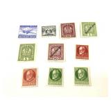 10 Genuine German Bavarian Austrian Stamps 1918-42