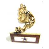 United States Navy Blue Star Pin w Anchor Pendant