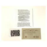 Anti Semetic Nazi 1943 Political Propaganda Note
