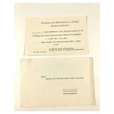 Nazi Gustav Adolf Scheel Franz Boheme Invitation