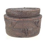 African Oval Basket w Lid