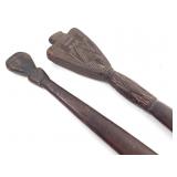 2 African Wooden Staff