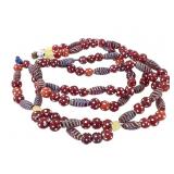 Ethiopian Murano Skunk  & Feather Bead Necklace