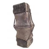 African Woven Basket w/ Wooden Base