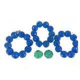 BL Vaseline Melon Beads & 2 Faceted Rnd GR Uranium