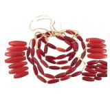 Red Vaseline African Trade Beads Czech & Bohemia