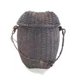 African Rattan Basket w/ lid