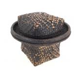 Kuba Lidded Food Basket DR Congo