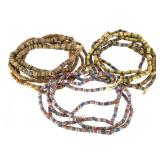Ghana African Sandcast Beads Warm Color 8 Strands