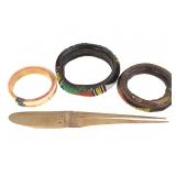 W African Beaded Bracelets Carved Bone Bracelet+