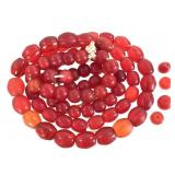 Red Vaseline African Trade Beads Czech & Bohemia