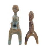 Baule Sling Shot Carved Wood Figure Ivory Coast