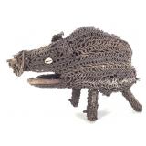Fiber & Wood Spirit Boar Figure Papua New Guinea