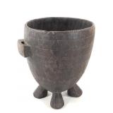 Nupe Carved Wood Footed Vessel