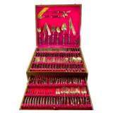 James Thai Brass Rosewood Flatware Set
