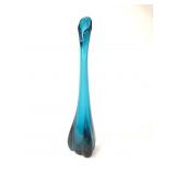Mid-Century Blue Glass Swung Vase