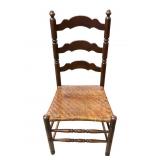 Early Wicker Seat Ladder Back Chair