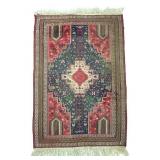 Vtg Turkish Style Rug w Fringe - 69" x 49"