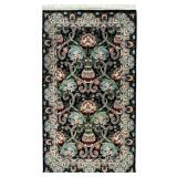 Vtg Floral Rug w Fringe - 61" x 36"