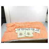 Collection of Embroidered Napkins + Knitted Throw