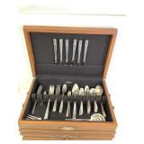 Pacific Silverplate Box w 69 Mixed Utensils