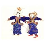 2 Handcarved Burmese Puppets
