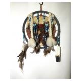 26" H Wool Feather Rabbit Dream Catcher