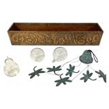 Decorative Planter w Glass Fruit + Dragonfly Chime