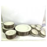 50pcs Lenox Montclair Dish Set w Silver Accents