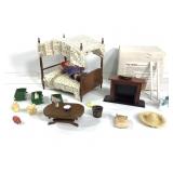 Collection of Dollhouse Furniture & Electric Light