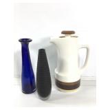 Noritake Craftone Ceramic Coffee Pot + Vases