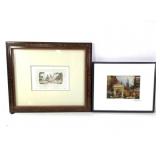 Framed Etching Sue Tushingham McNary +