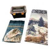 20L Bunker Storage Tote Wildlife Blanket + Fabric