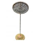 Antique Funeral No Parking Sign - Metal