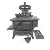 Antique Cast Iron Toy Stove Set