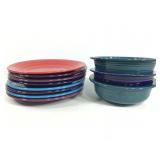 4 Fiesta Bowls & 8 Dinner Plates