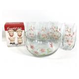 Vtg Campbell Kids S&P Crystal Clear Bowl Glasses