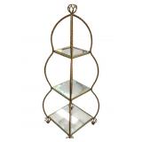 3 Tier Glass & Metal Decorative Shelf