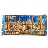 Vtg Rug Tapestry w Arab Market Scene 40" x 19 1/2"