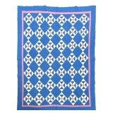 Antique 1920s Quilt w Inscription - 76" x 66"