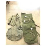 US Military Jacket and 3 Duffel Bags