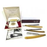 Vtg Schick Electric Shaver + Straight Razors