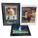 3 Framed Pete Rose Baseball Photos / Covers