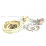 Roseville Cream Ware Rolled Baby Plate +
