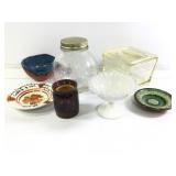 Glass Deco Refrigerator Dish Fenton Silver Crest +
