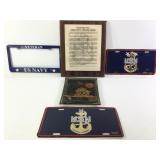US Navy Automobile Plate, Marine Corp Dish +